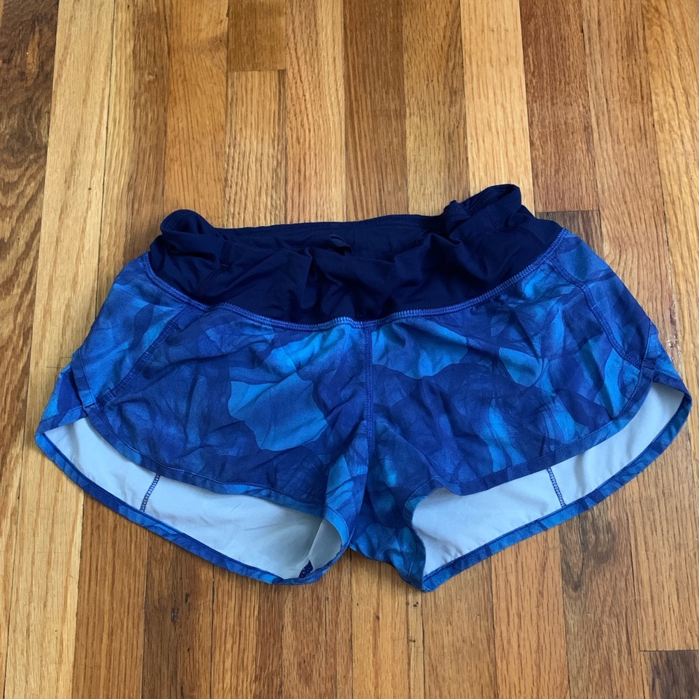 Lulu Speed Shorts, Blue Pattern